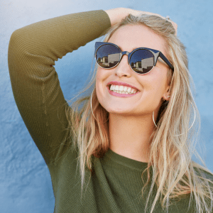 A smiling woman
